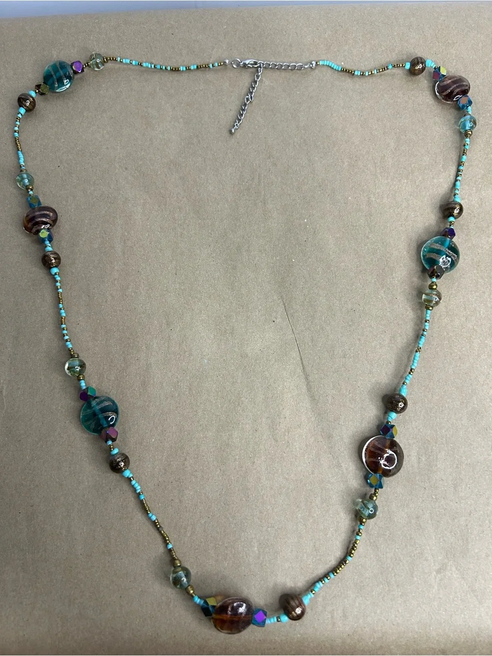 5 for $25🔥Bronze & Teal Beaded Necklace